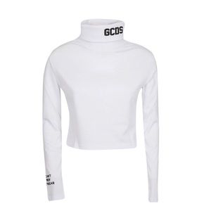 GCDS White Crop LOGO Turtleneck